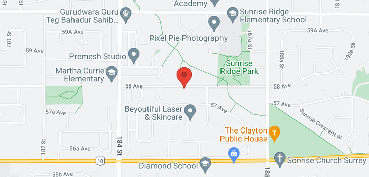 map of 18572 58 AVENUE